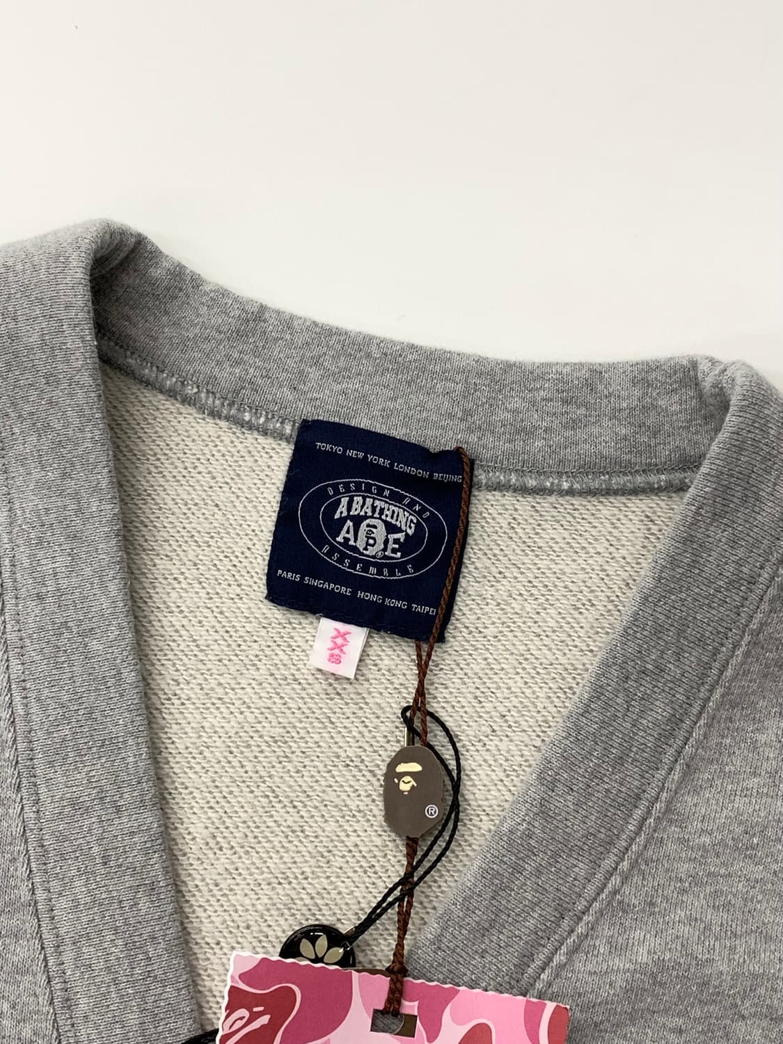 (새상품) Bape 베이프 투포켓 그레이 스웻 가디건 상품이미지7