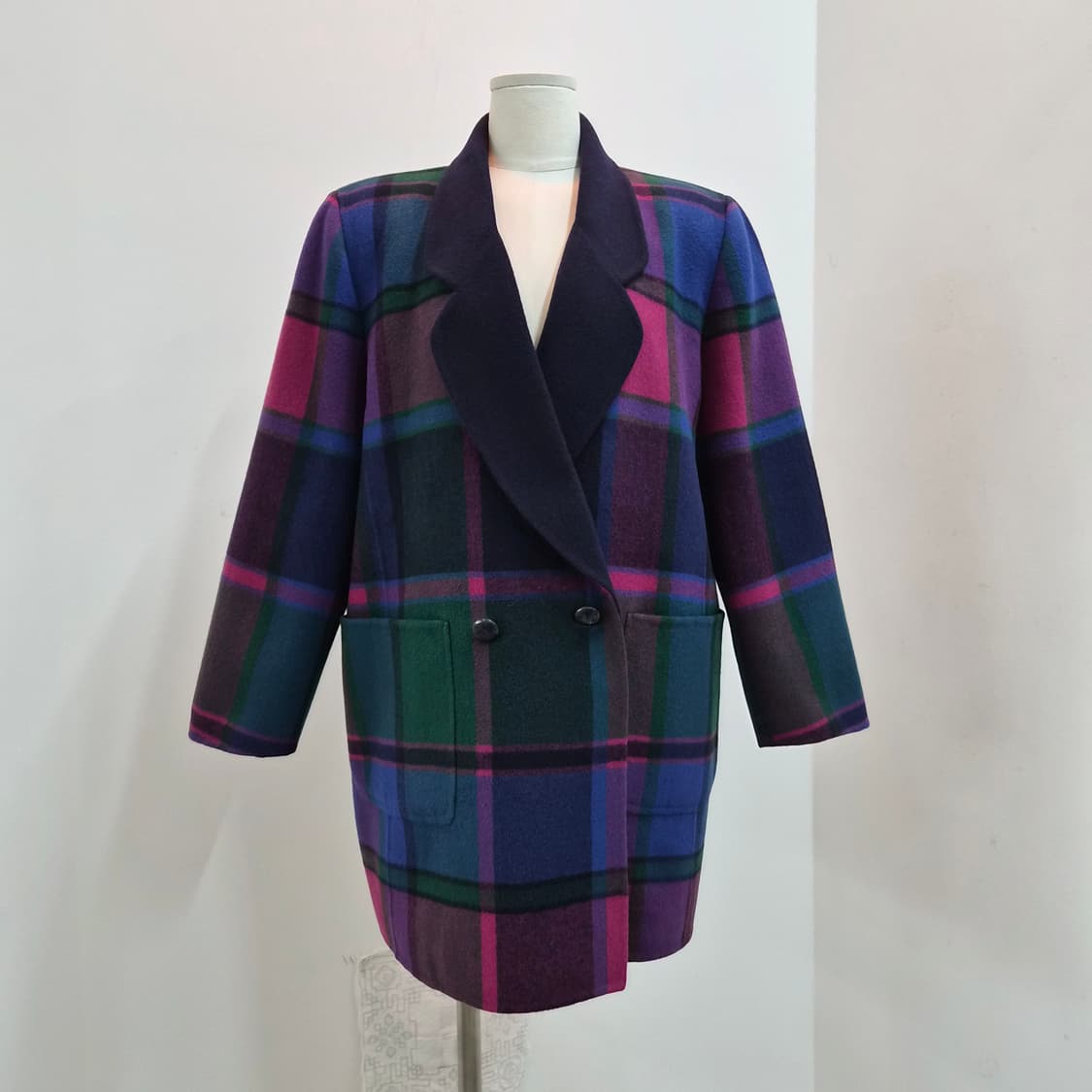 울90% 멀티 체크 하이퀄리티 코트 상품이미지1