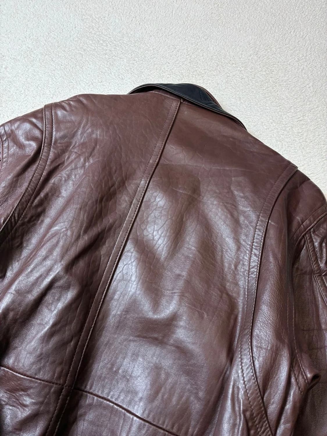 HANAL 80's A-2 레이어드 하이넥 양가죽 봄버 자켓 PN7423 상품이미지6