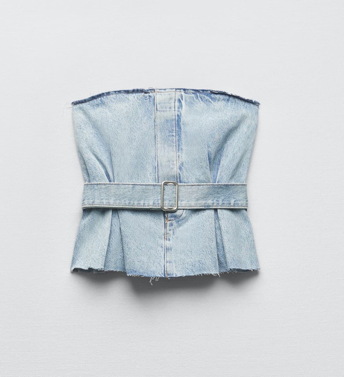 자라 데님 오프숄더 크롭탑 M 새상품 상품이미지2