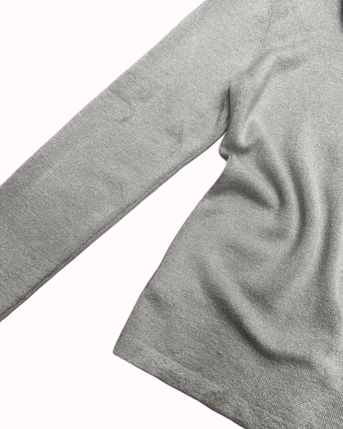 glitter grey knit hood zip-up 상품이미지5
