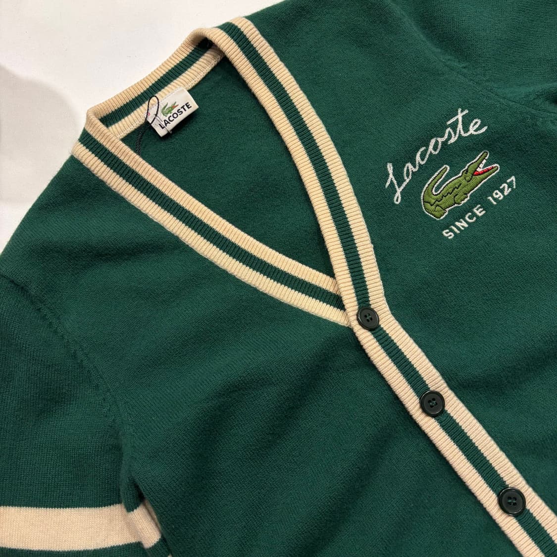 [95] 라코스테 울 그린 가디건 C424 상품이미지3