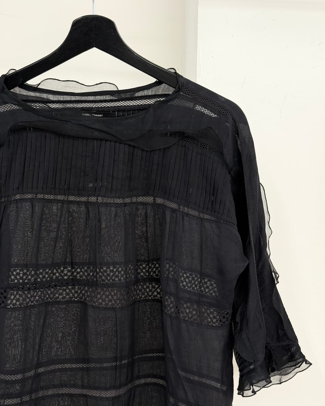 이자벨 마랑 블랙 레이스 시어 블라우스 상품이미지4