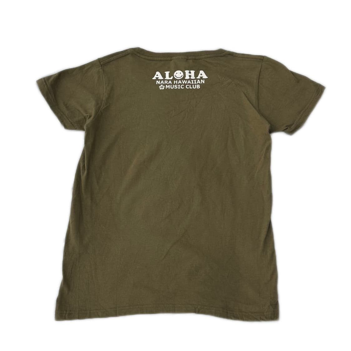 에스닉 ALOHA 카키 슬림 프린팅 반팔티셔츠 히피 그런지 빈티지  상품이미지3