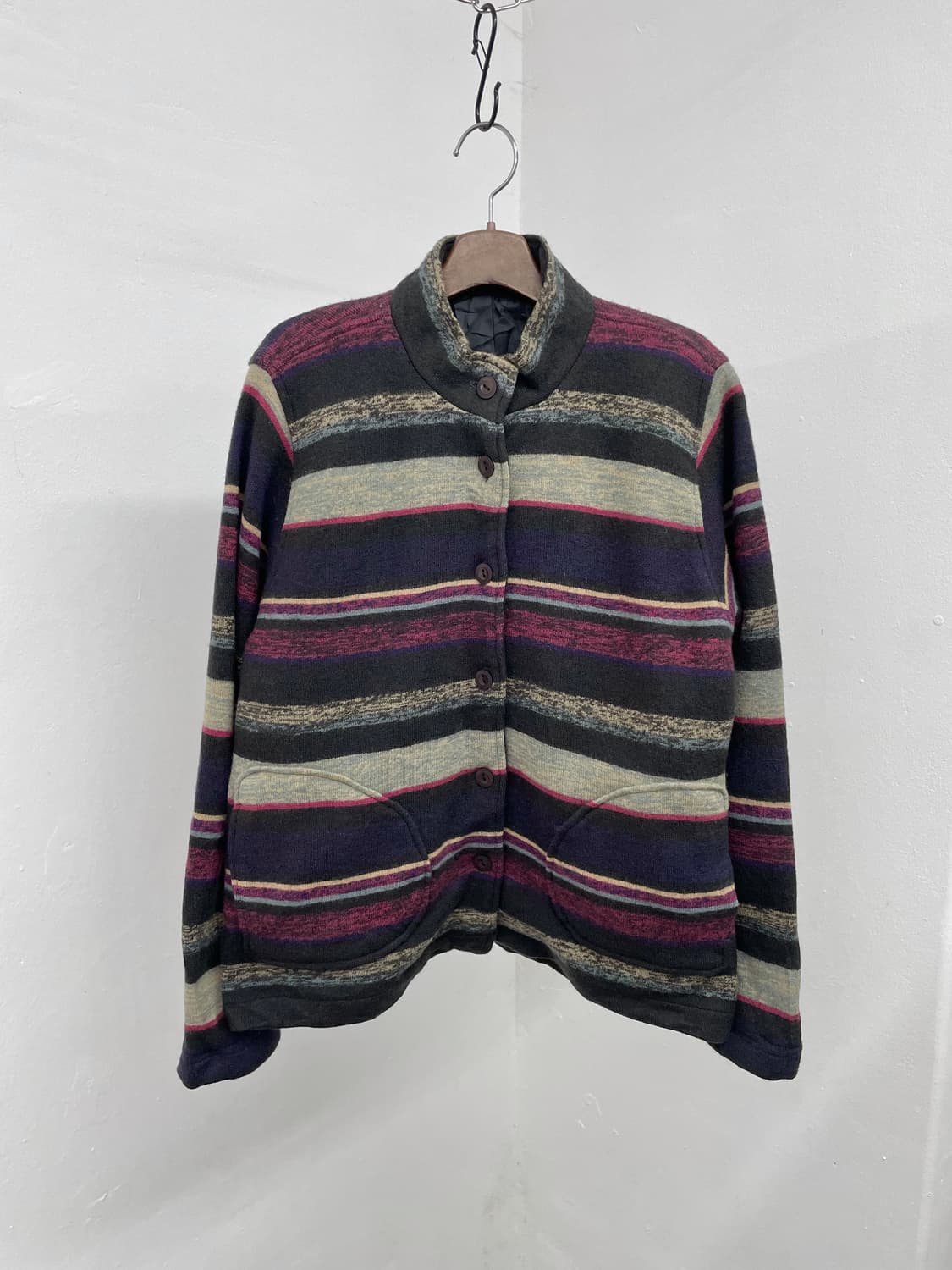 울100% 무지개떡 버튼 자켓  상품이미지3