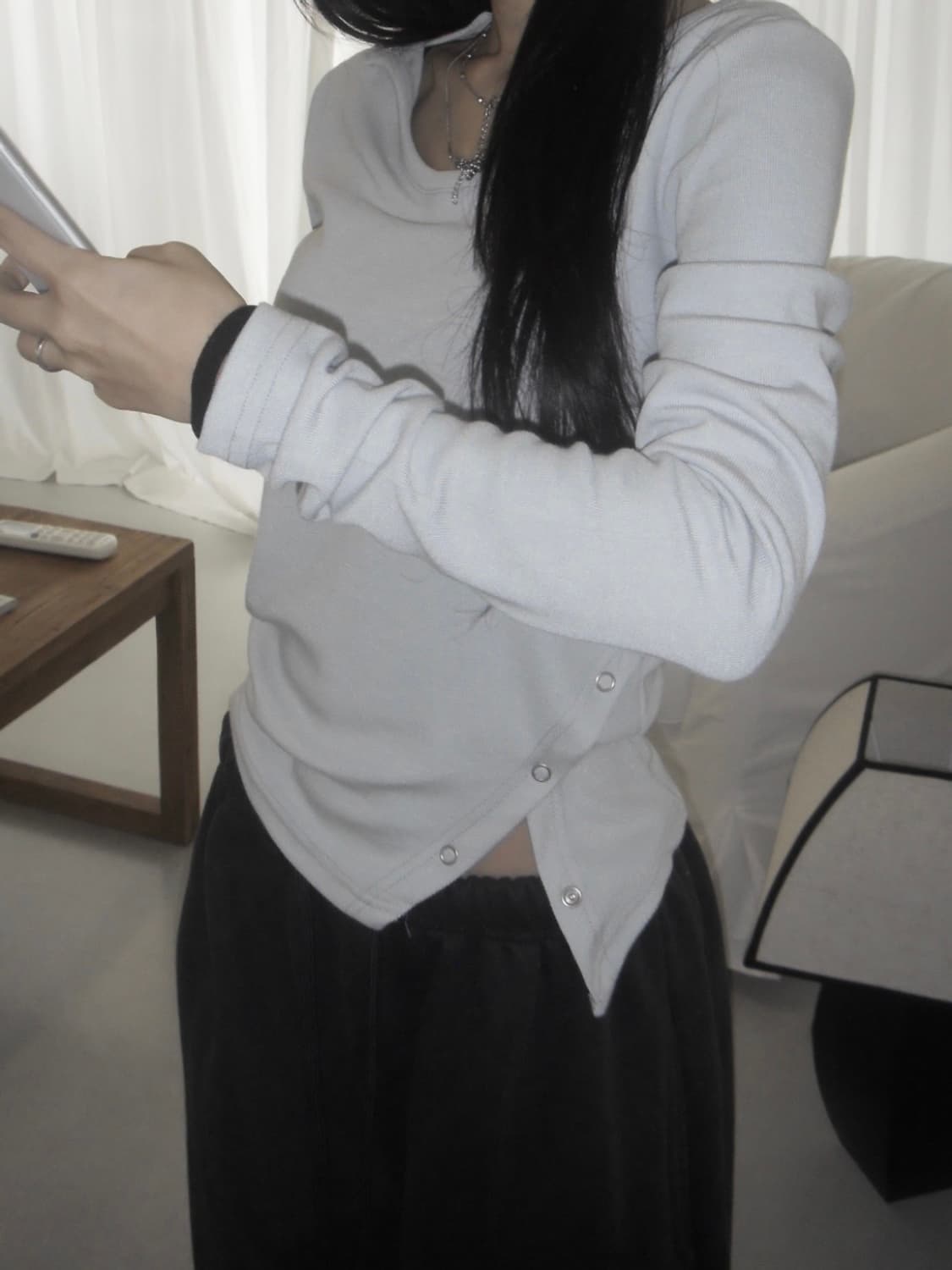 슬립오버 스냅 티 탑 상품이미지2