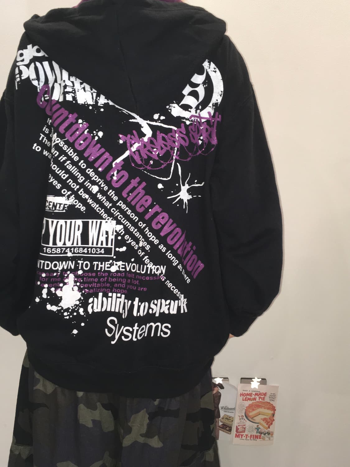 jpn vintage punk black purple hood zipup 상품이미지2