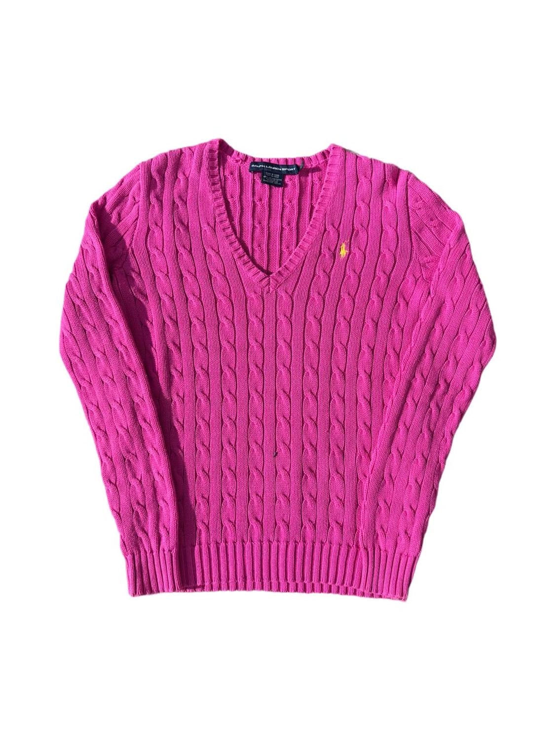 PRL sports v neck cable cotton sweater 상품이미지1