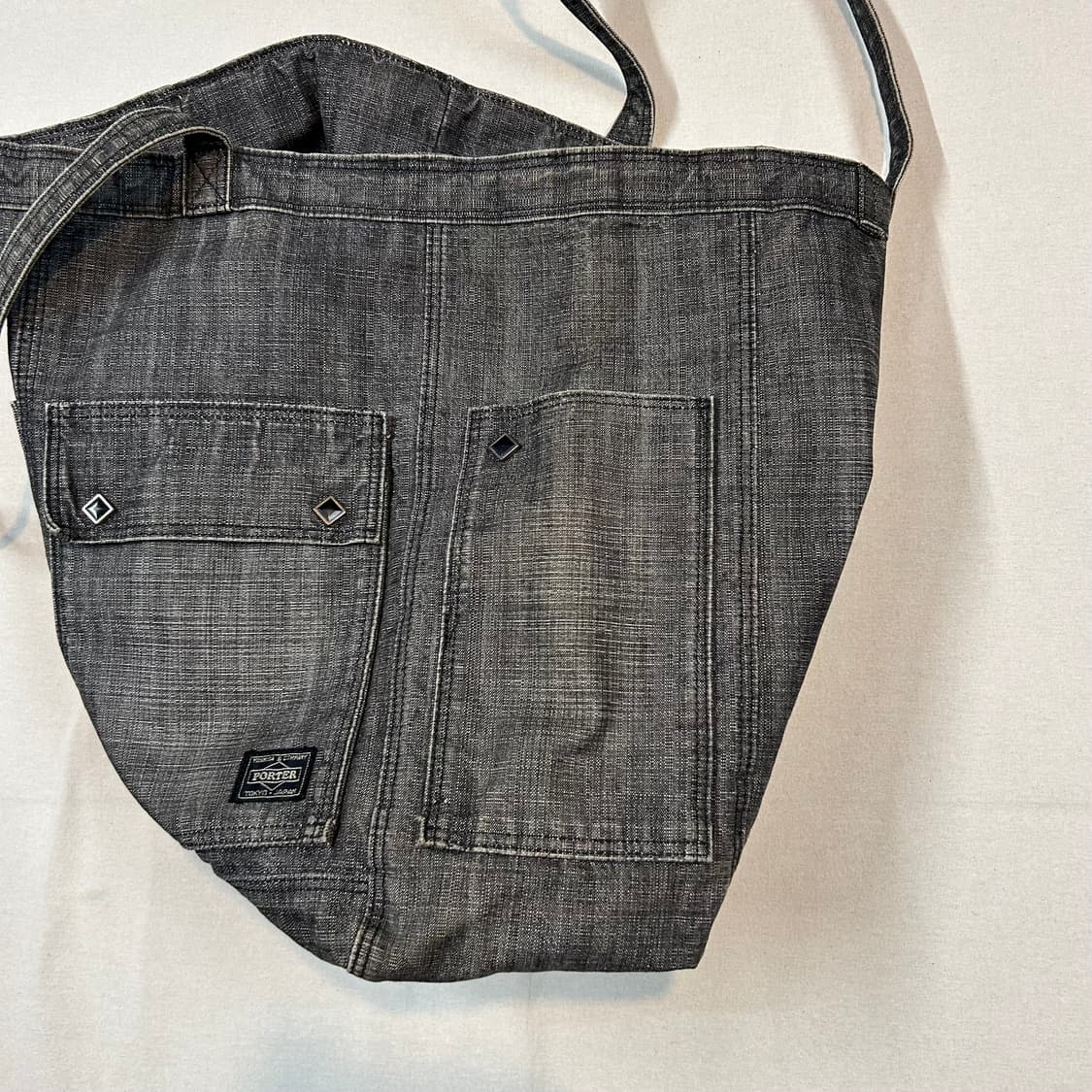 요시다 포터 온스 코튼 블랙 데님 숄더백 토트백 P55 상품이미지6