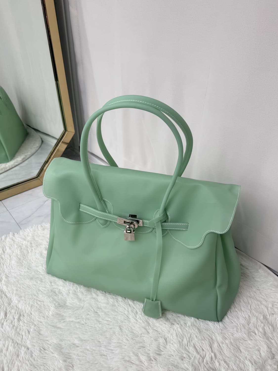 (바로배송) 키키 젤리버킨백 민트 새상품💚 상품이미지1