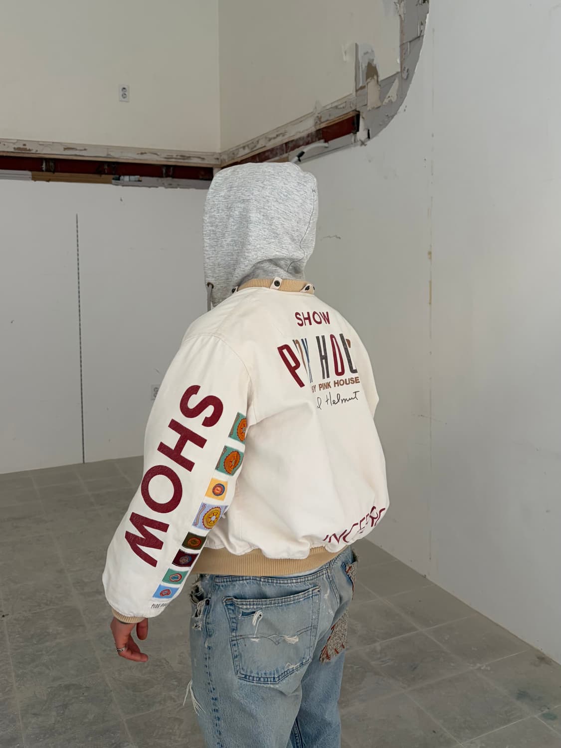 90’s Pink House signature patch bomber  상품이미지2