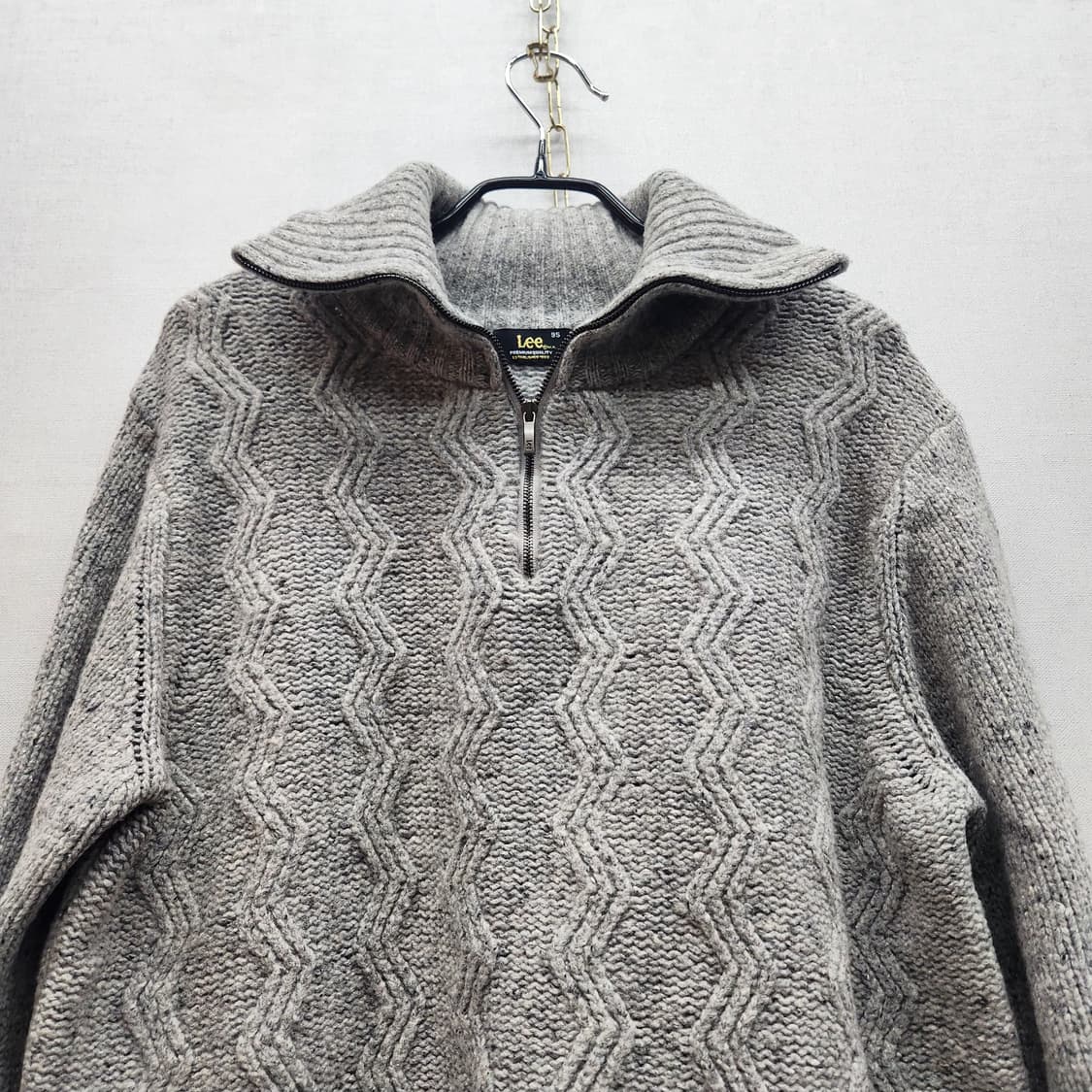 Lee 하프넥 반집업 울혼방 니트 95(L) 상품이미지3