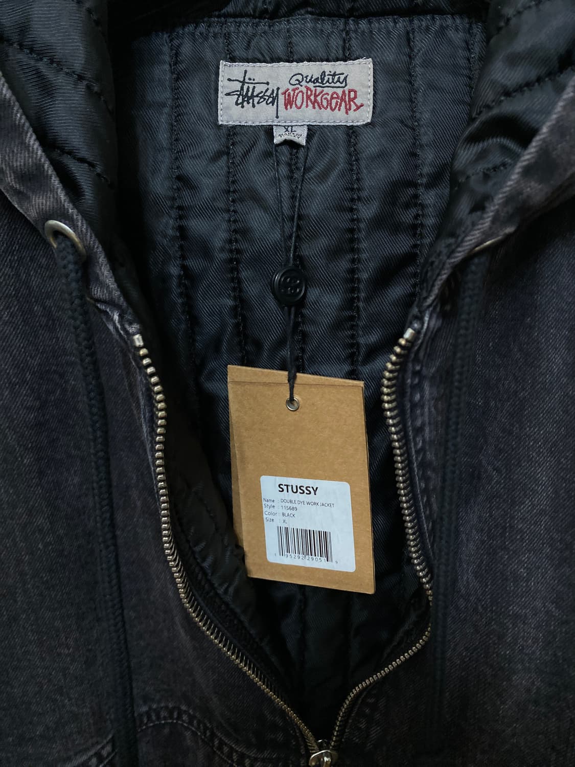 스투시 더블 다이 워크 자켓 블랙 XL 상품이미지3