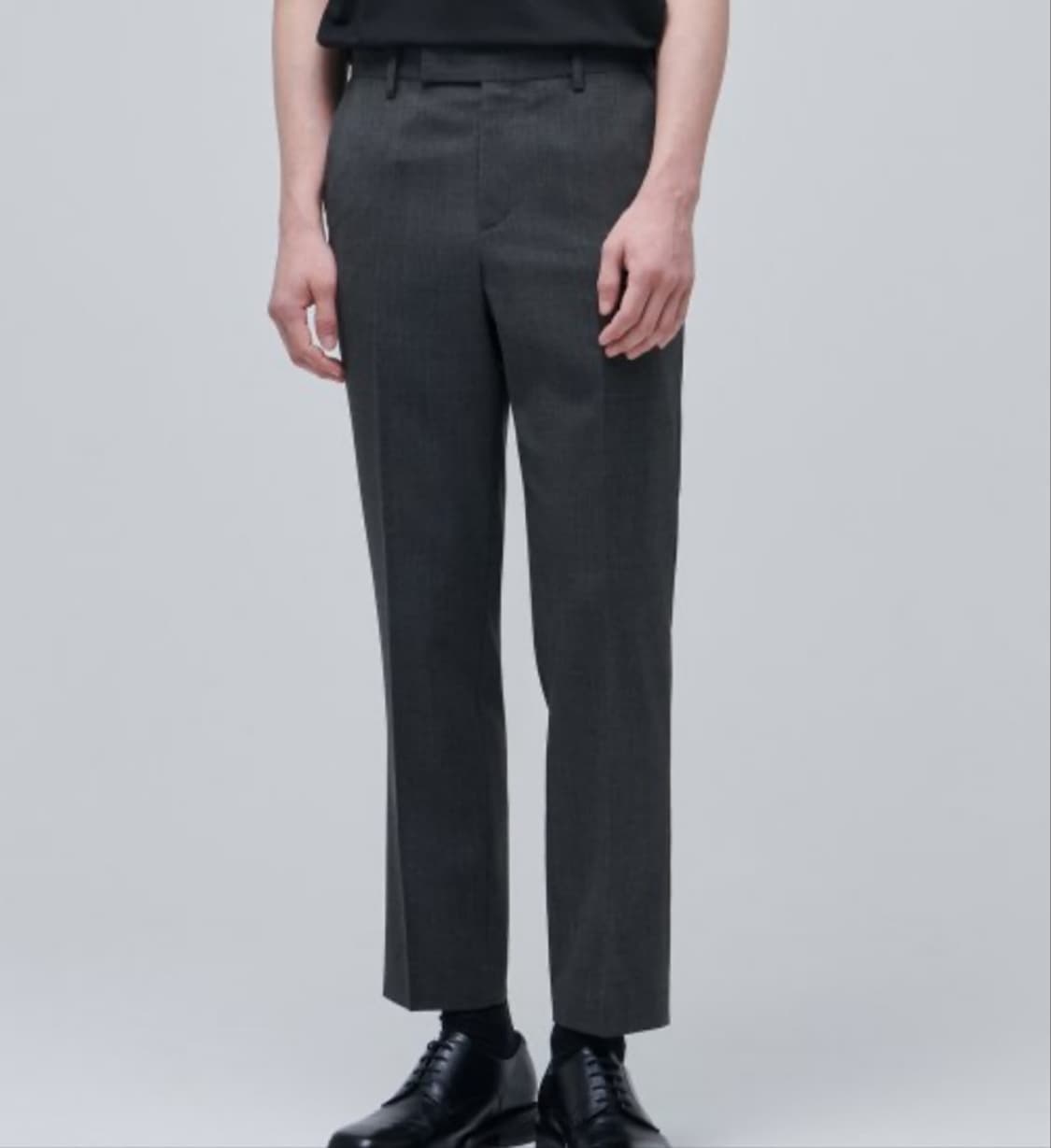 (새상품) 무신사스탠다드 / 울 블렌드 릴렉스드 테이퍼드 히든 밴딩 크롭 상품이미지2