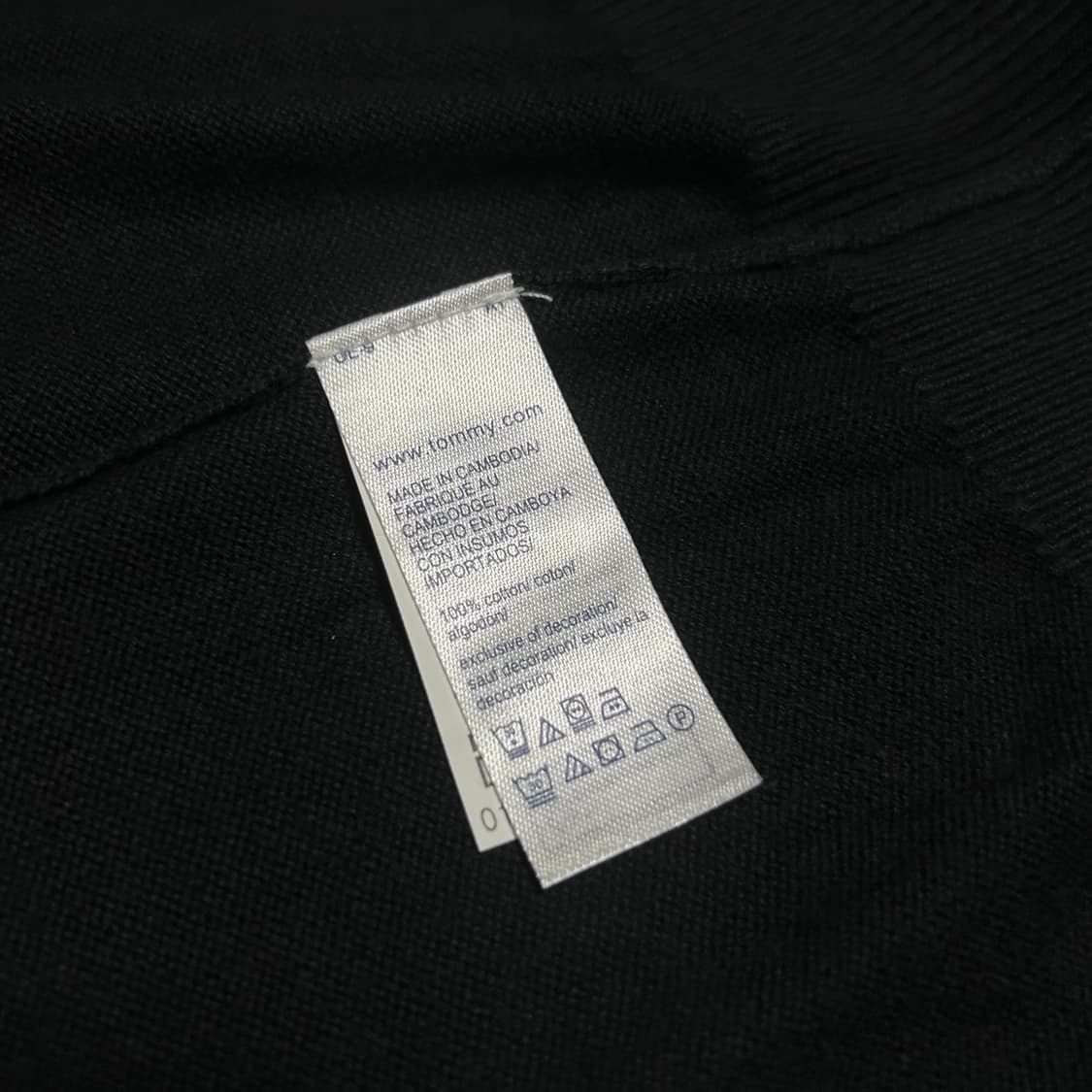 [L] Tommy 타미힐피거 블랙 코튼 라운드 니트 상품이미지5