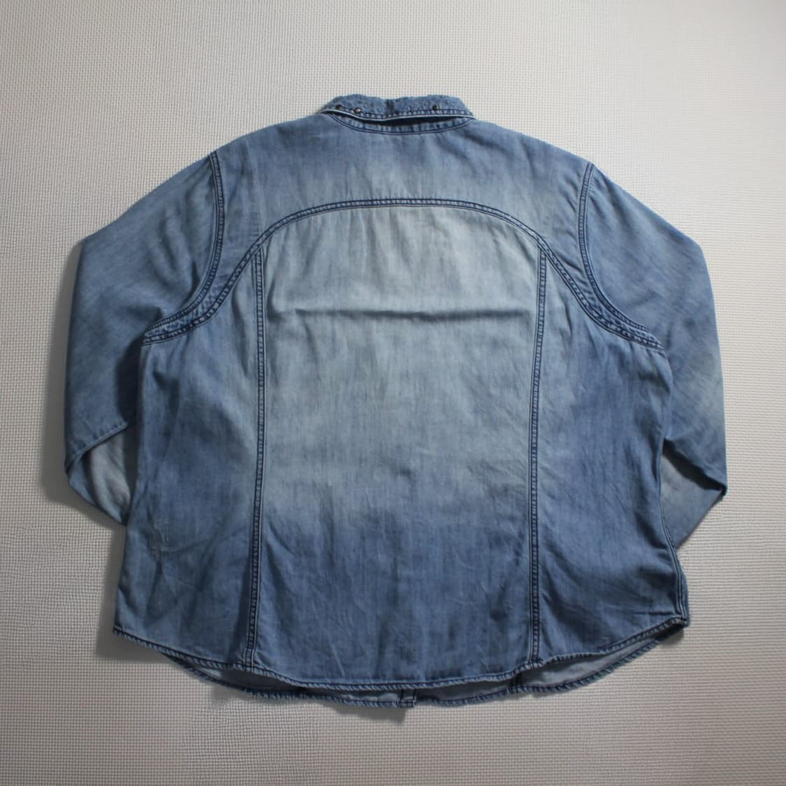 Harley-Davidson 할리 데이비슨 스터드 카라 라이트 데님 셔츠 상품이미지2