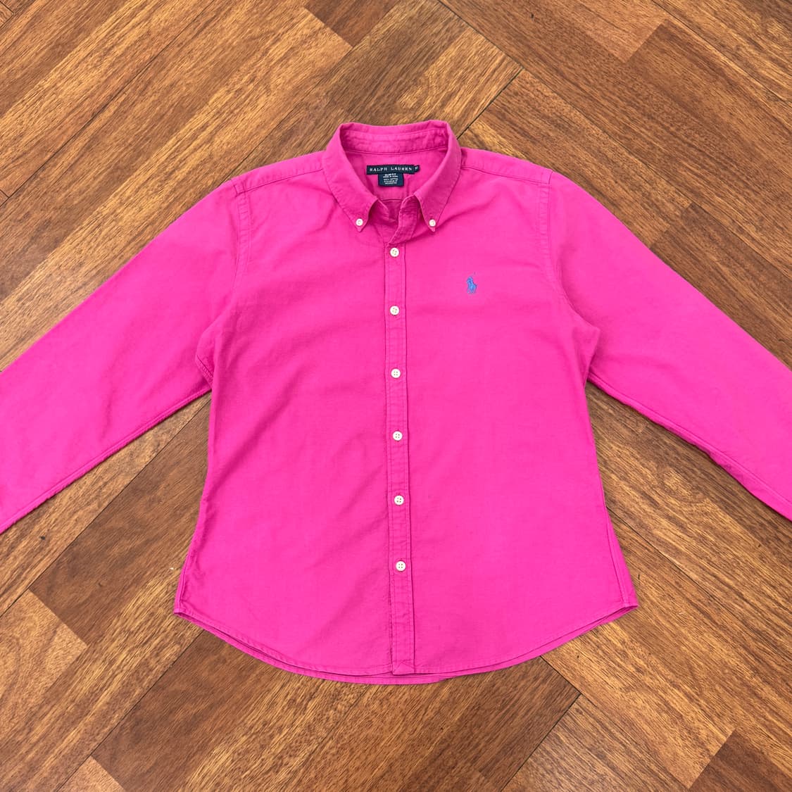 여성용 100 폴로 랄프로렌 핑크 슬림핏 남방 셔츠  상품이미지2