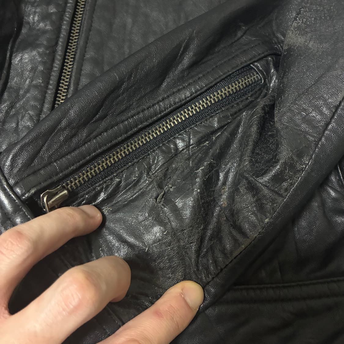 빈티지 블랙 양가죽 자켓 상품이미지8