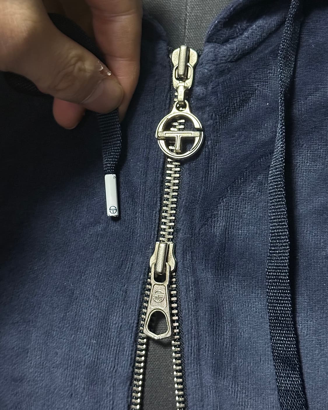 세르지오 타키니 벨벳 벨루어 투웨이 후드 집업 남색 네이비 S 90 일본 상품이미지2