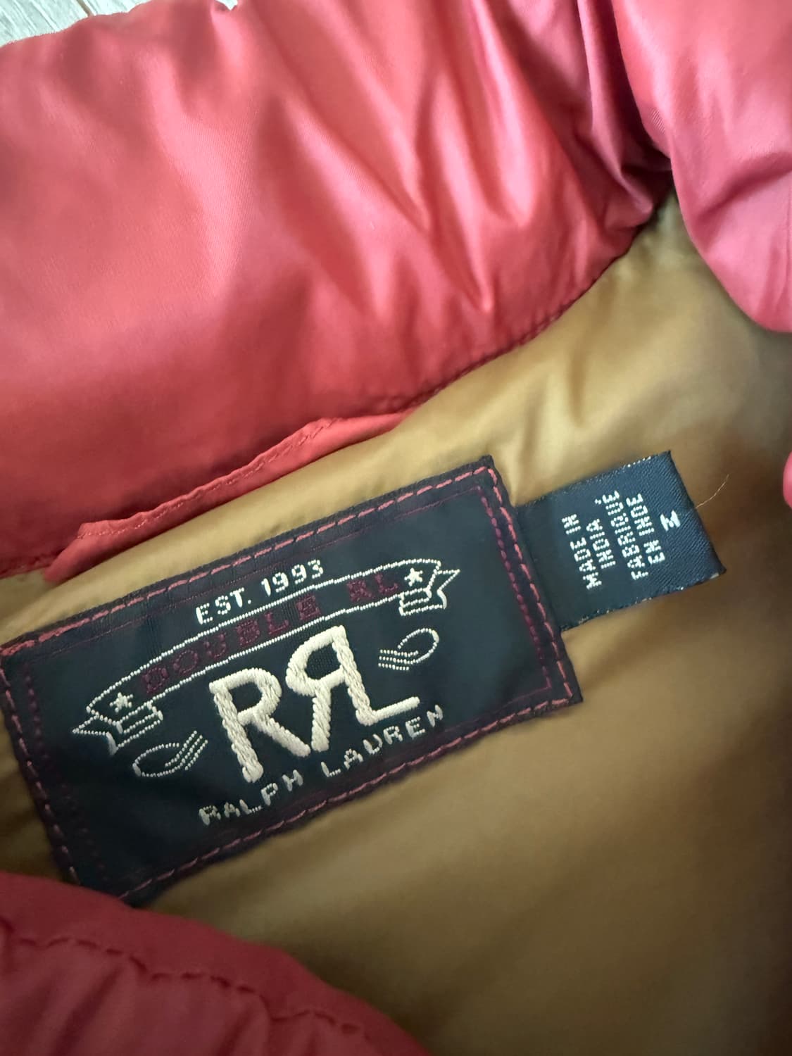 예전모델 rrl 더블알엘 레더 요크 퀄팅 베스트 레드 M 상품이미지3