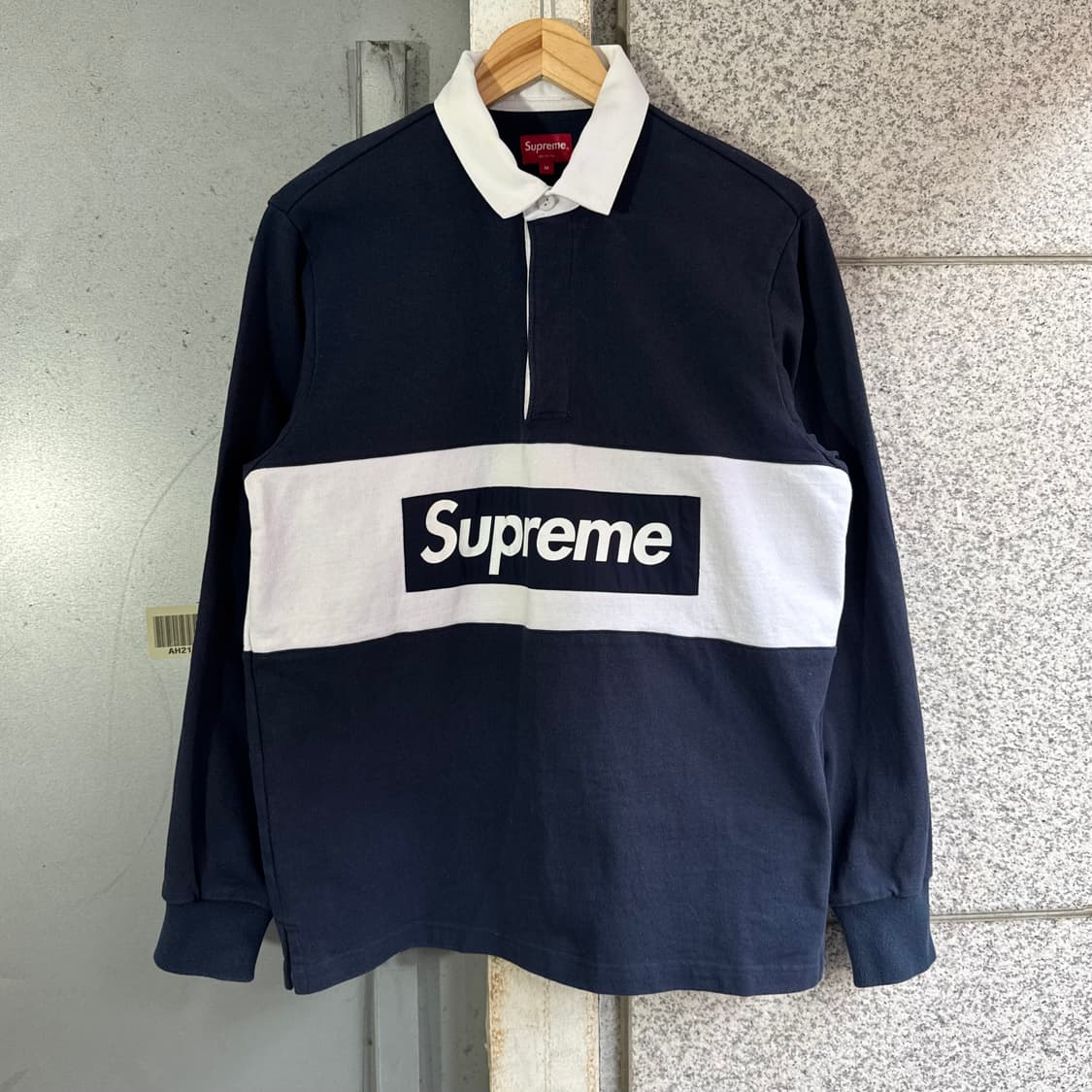 15fw 슈프림 센터 로고 블럭 럭비티 상품이미지2