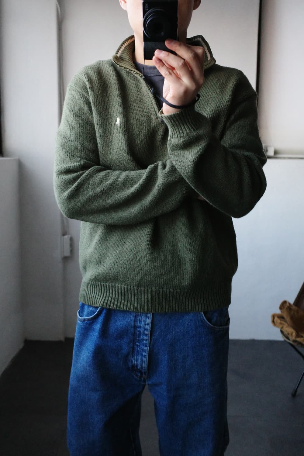 폴로 1/4 집 니트 상품이미지3