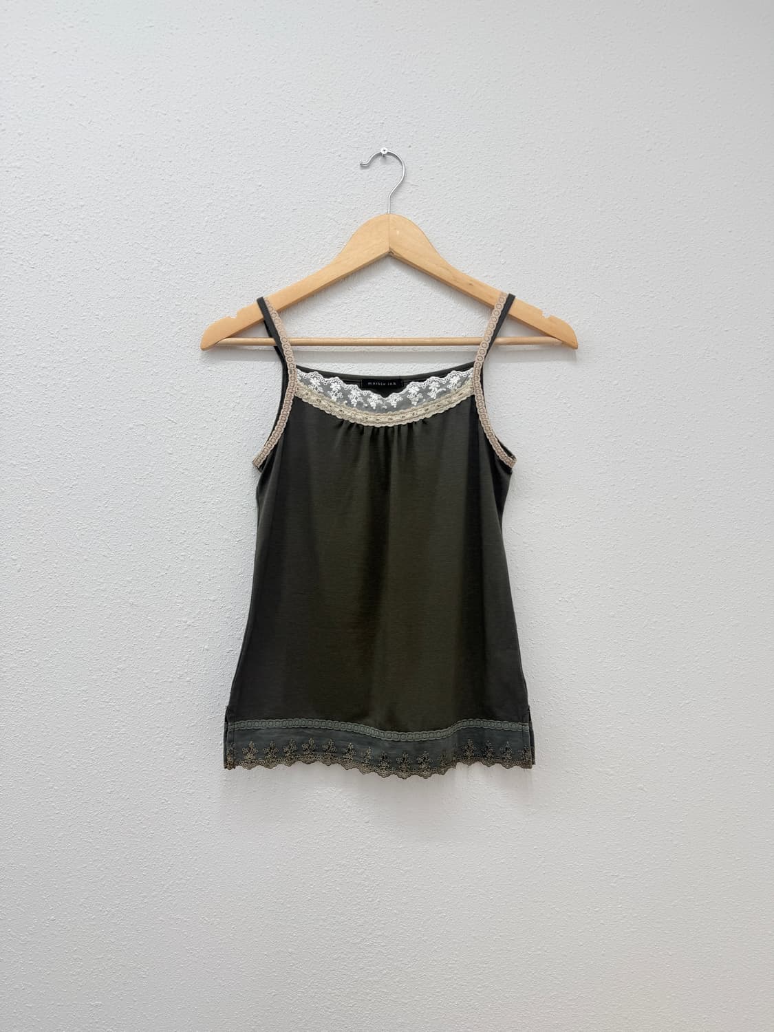 빈티지 카키 레이스 레이어드 슬리브리스 상품이미지4