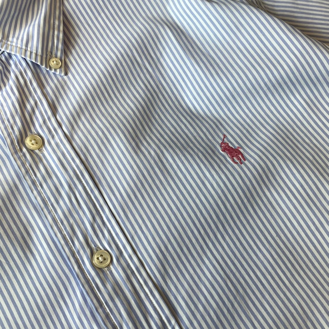 폴로 정품 라이트 퍼플 포플린 스트라이프 반팔 셔츠 상품이미지6
