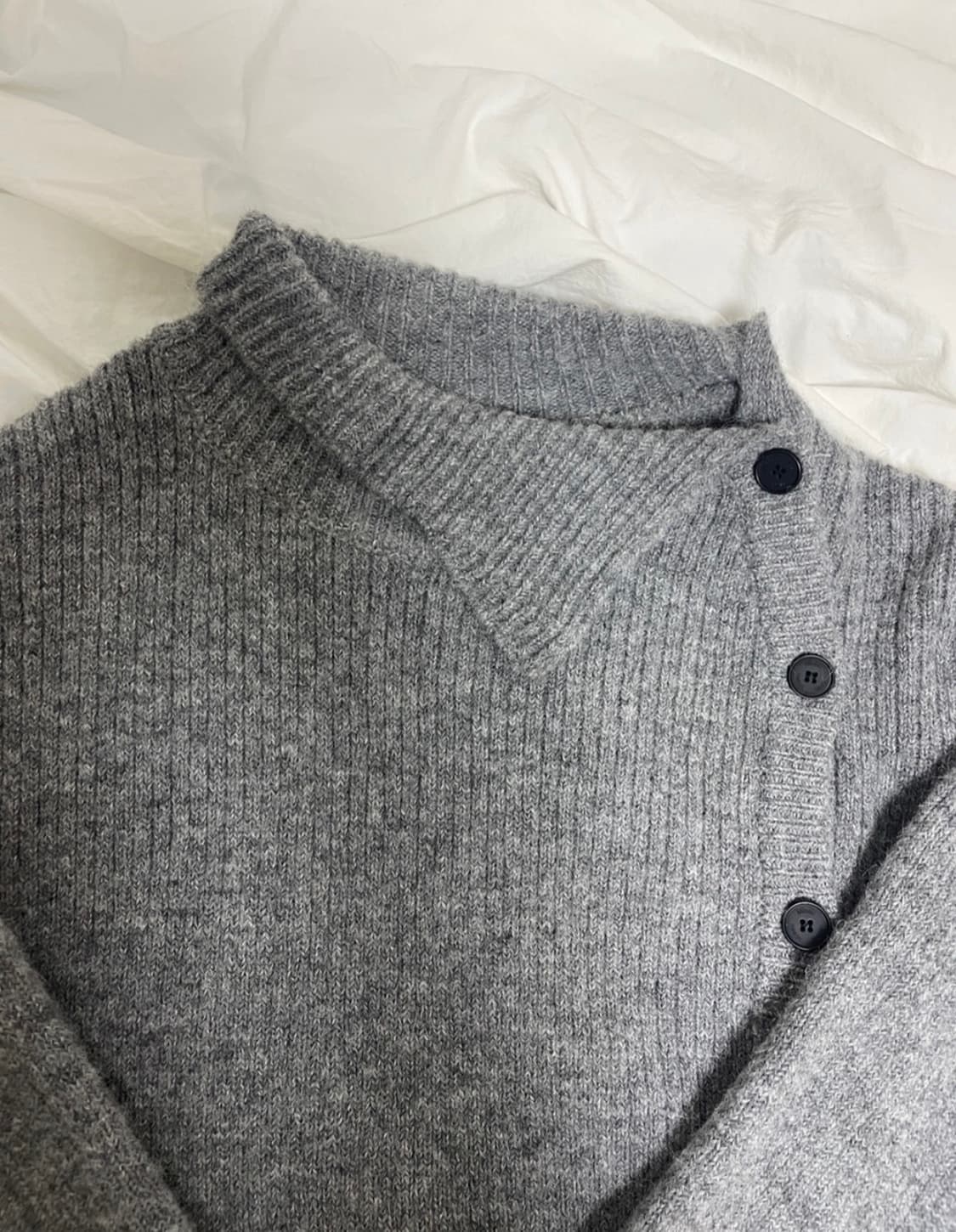 미세키서울 니트 Side button knit GREY 상품이미지5