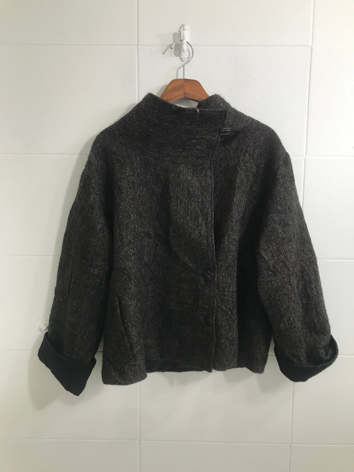 브라운 모카무스 모리걸 하이넥 코트 코디세트 상품이미지4