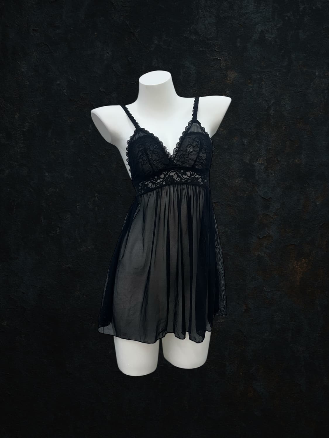 black see-through lace sleeve 상품이미지2