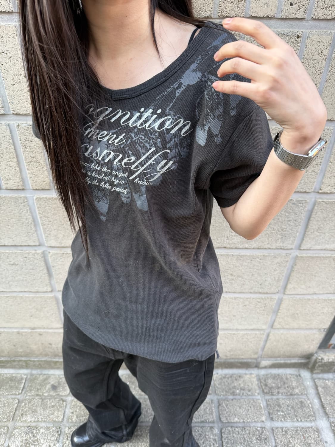 페더 아트워크 반팔 티셔츠 상품이미지4