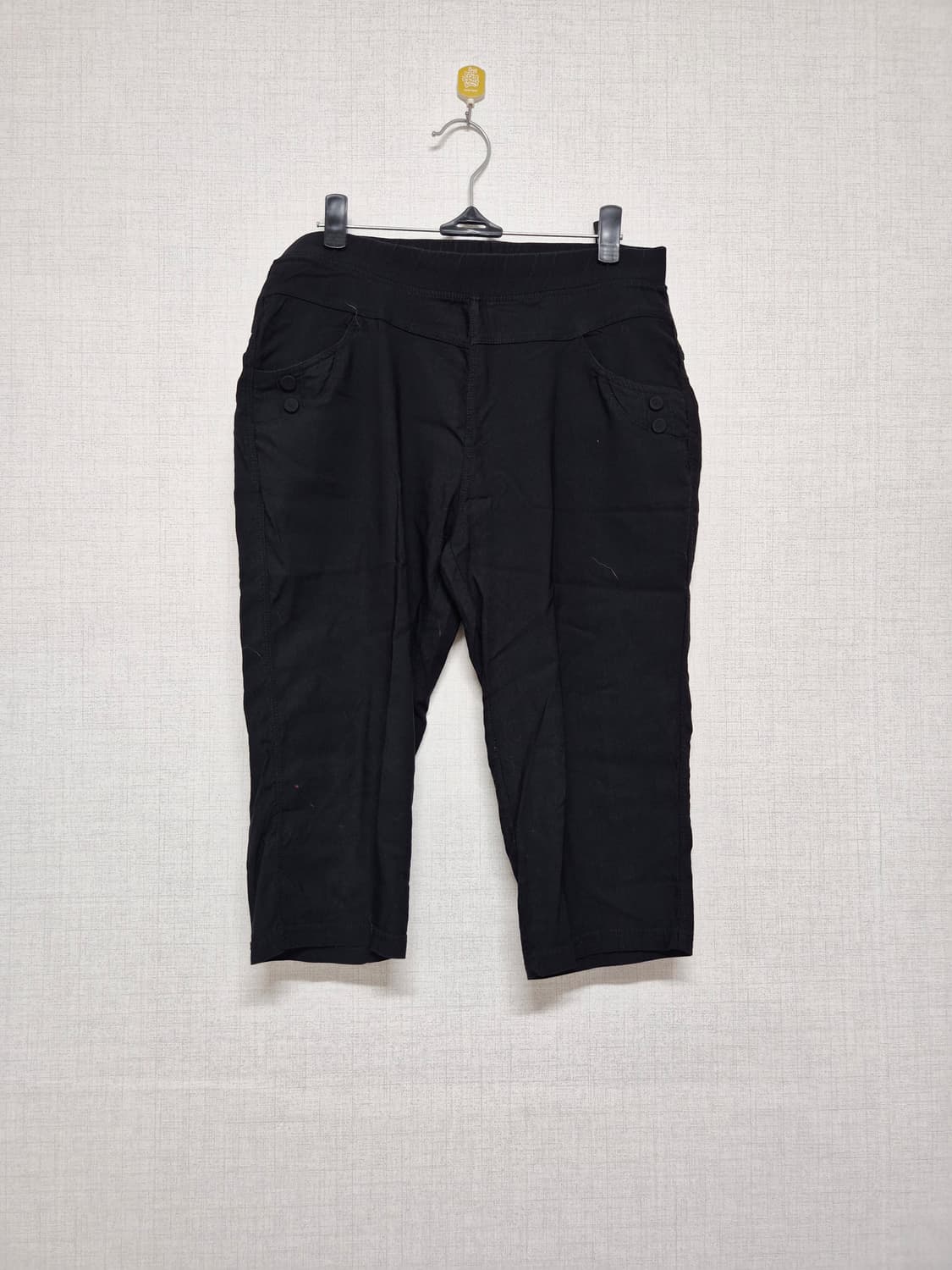 블랙 여성 7부 바지 상품이미지1