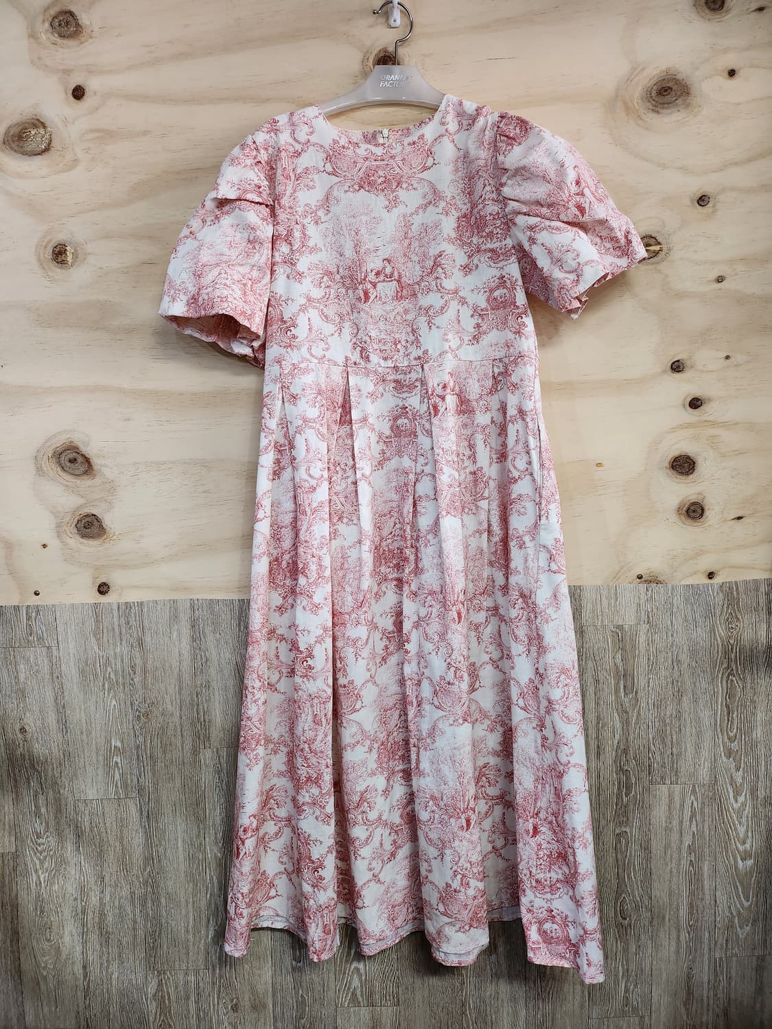 546) 플라워 패턴 퍼프소매 포인트 롱원피스 상품이미지1