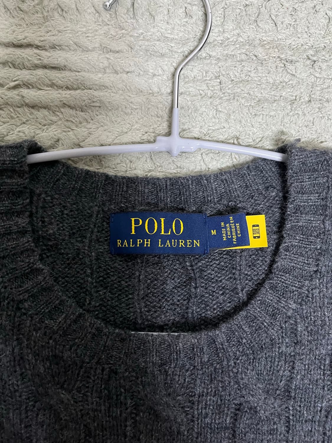 폴로 랄프로렌 케이블 니트 남성 M 회색 거의 새것 상품이미지3