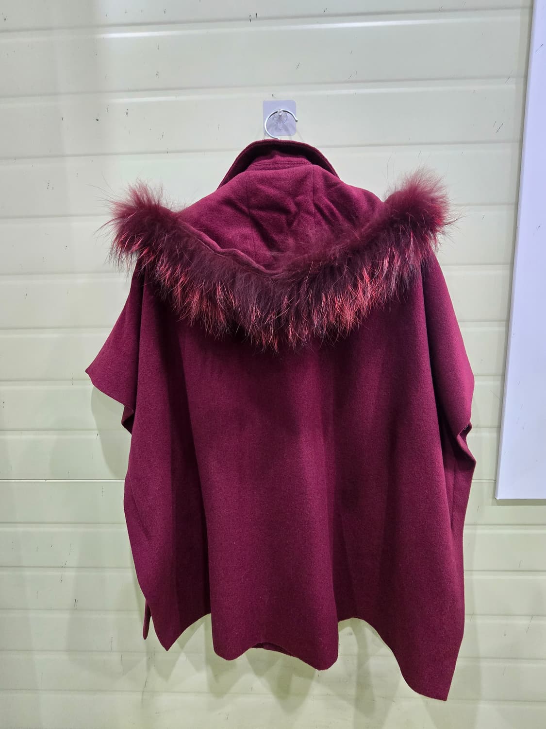 버건디 케이프 모직 코트 FREE 상품이미지6