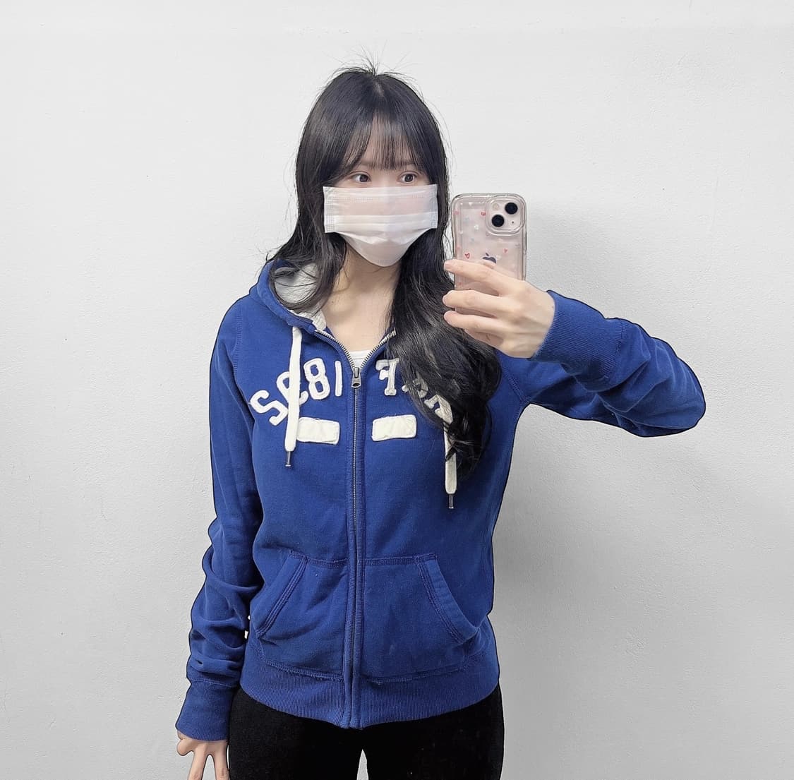 아베크롬비 스펠 로고 후드집업 블루 상품이미지1