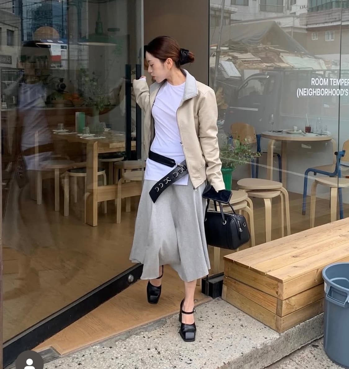 밀로우먼 리브드 레더 워크 자켓 상품이미지5