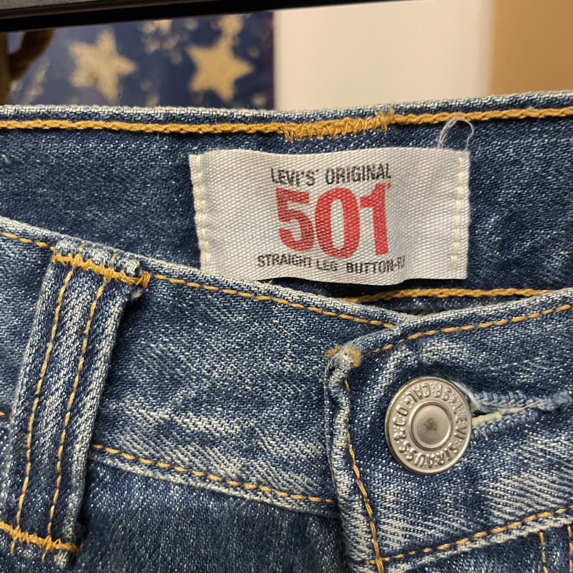 90s 리바이스 501 오리지널 플라이 버튼 스트레이트 데님 팬츠 상품이미지7