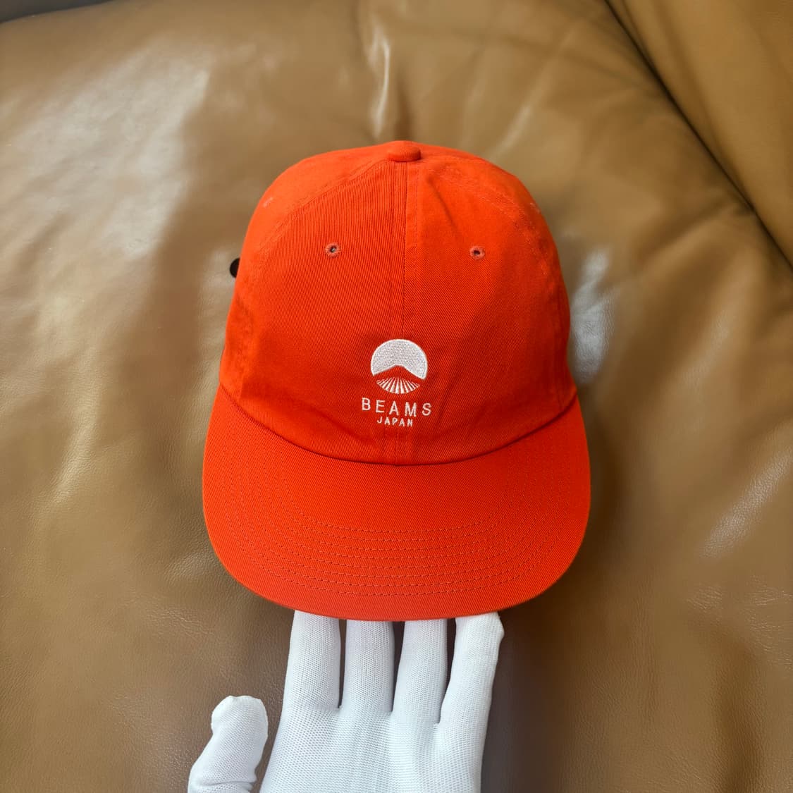 BEAMS 빔즈 빔스 6패널 볼캡 모자 워시드 오렌지 상품이미지2