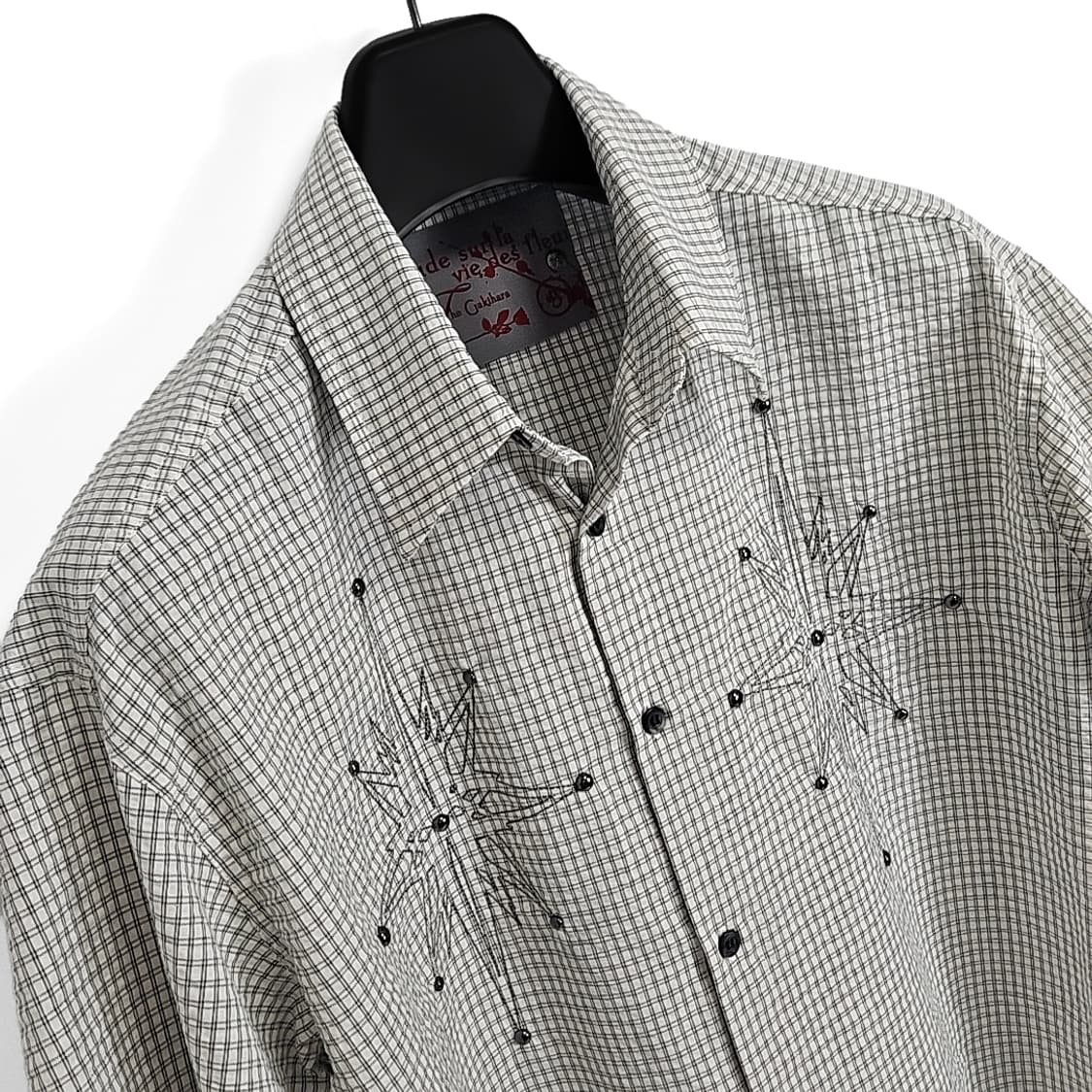 Sawaki 피어싱 리벳 글레어 하프 셔츠 (light gray) 상품이미지6
