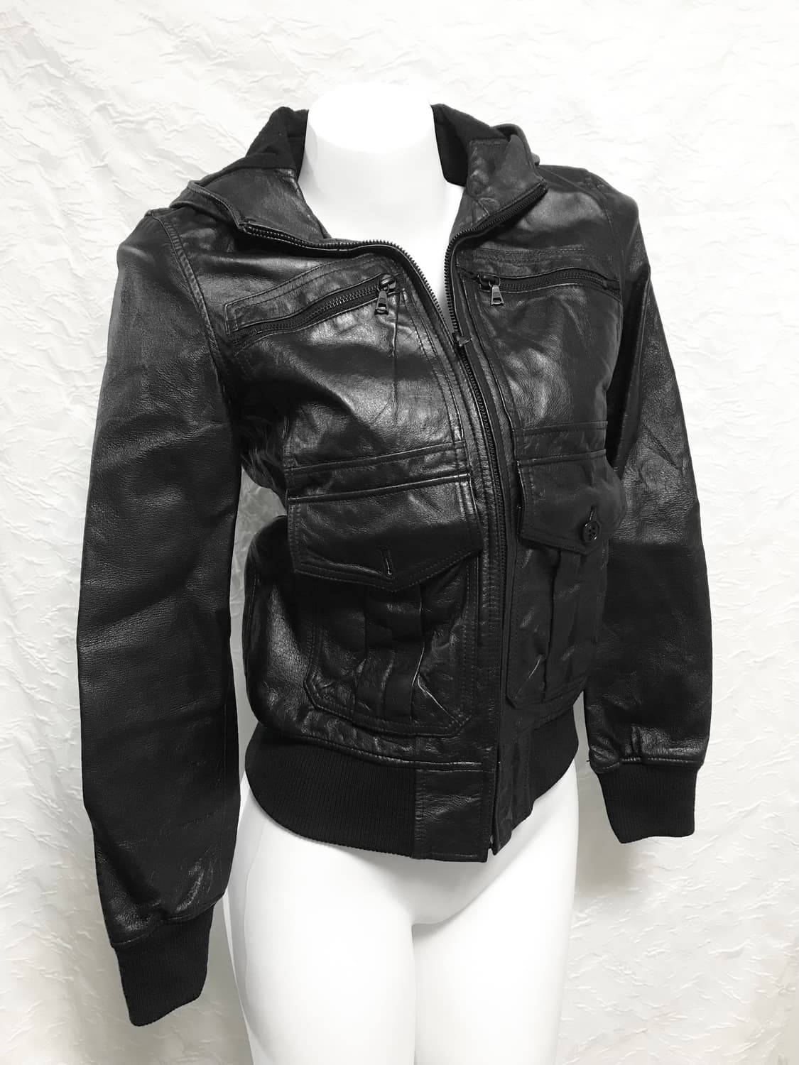 택포•빈티지 히스테릭글래머 돈피 리얼 레더 후드 봄버 자켓 상품이미지5