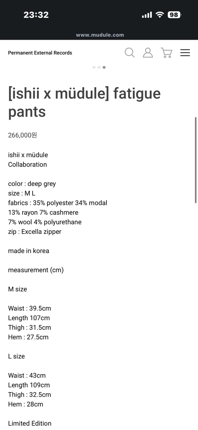 [ishii x müdule] fatigue pants (M) 상품이미지4