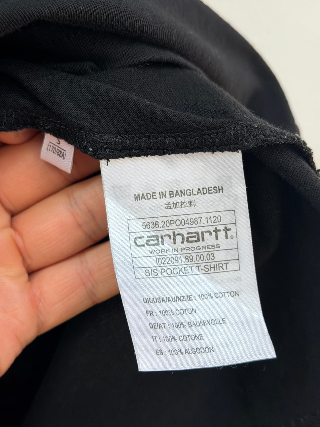 Carhartt 칼하트 블랙 반팔티 S 상품이미지4