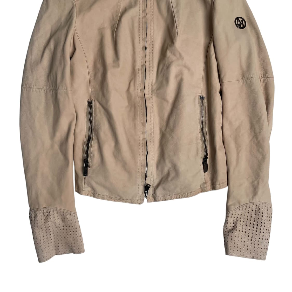 Armani jeans 펀칭 레더 집업 자켓 상품이미지4