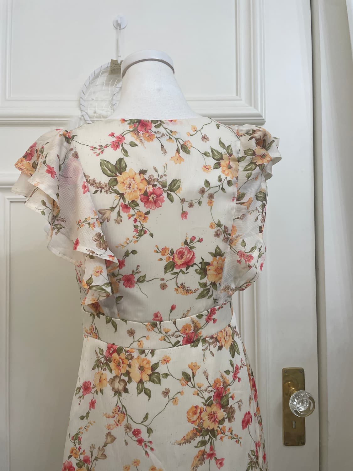 vintage flower ruffle midi opc(size-38) 상품이미지4