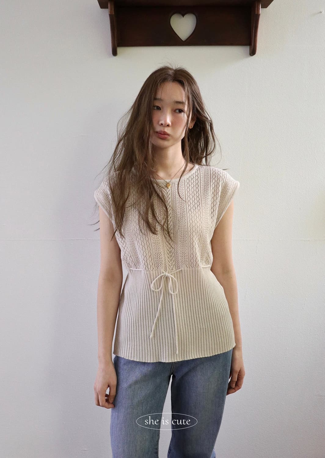 쉬이즈큐트 Summer Knit top Greige 상품이미지4