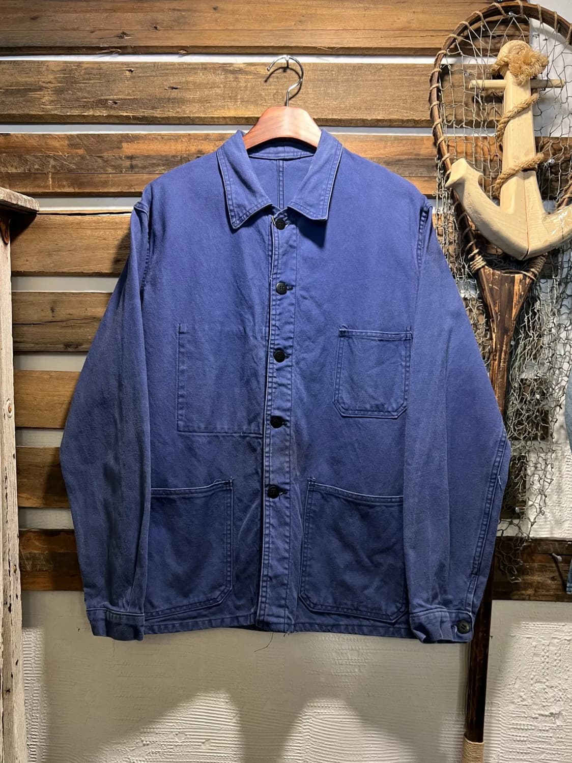 [L]90's 빈티지 워싱 3포켓 프렌치 워크 자켓 상품이미지1