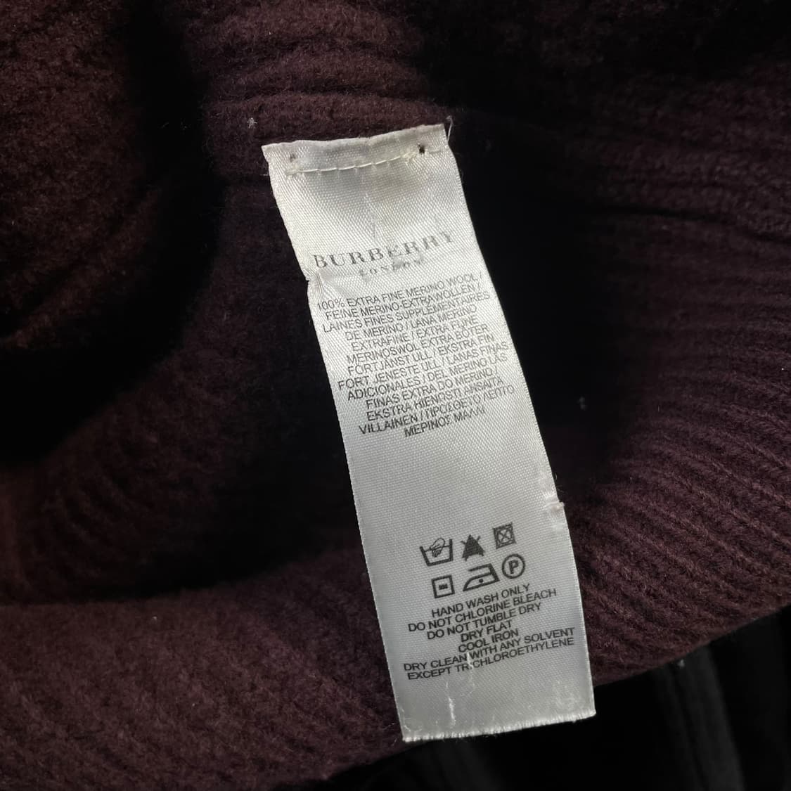 버버리 Burberry 엘보 패치 울 니트 집업 버건디 상품이미지7
