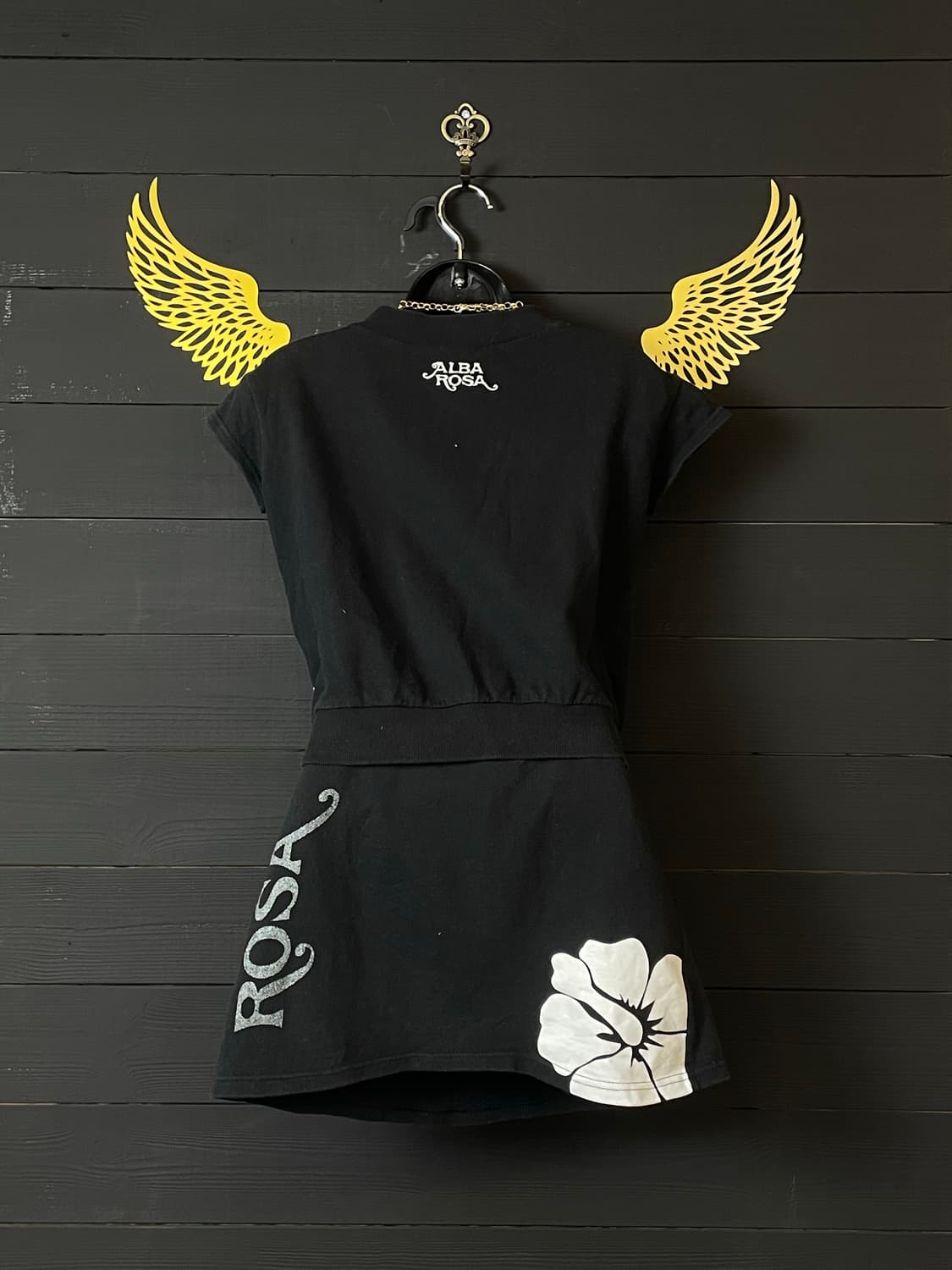 ALBA ROSA 알바 로사 갸루 히비스커스 블랙 후드집업 스커트 세트 상품이미지4